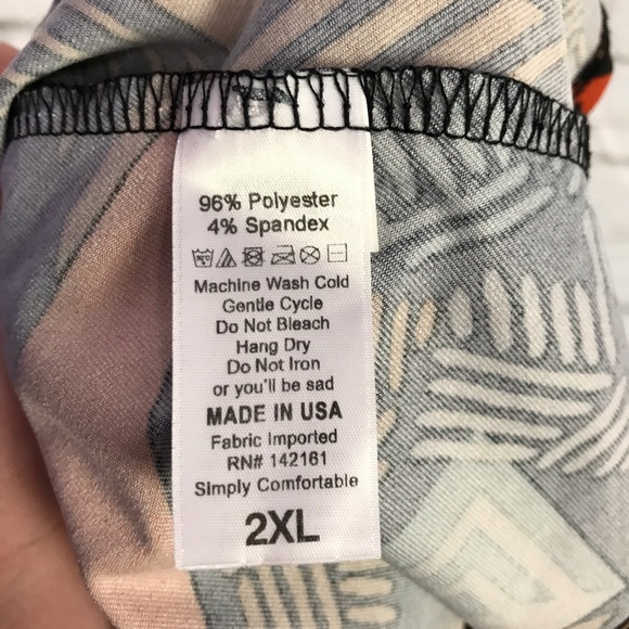 NWOT Lularoe 2XL Azure Geometric Fall Midi Skirt - Picture 5 of 5